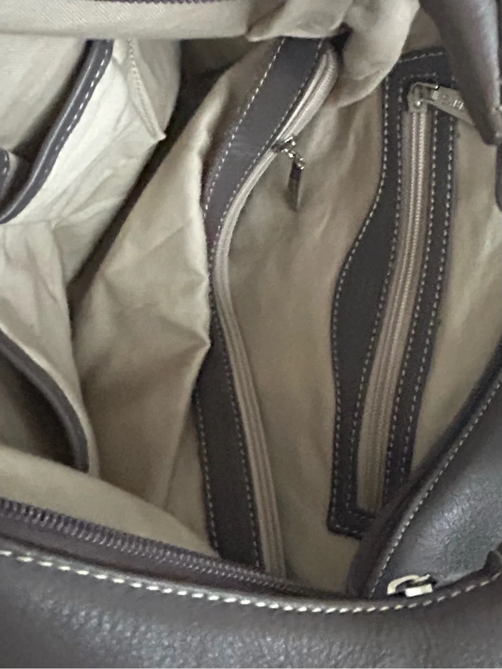 Sabrina Gray Leather Hobo Shoulder Bag Slouchy Everyday Purse